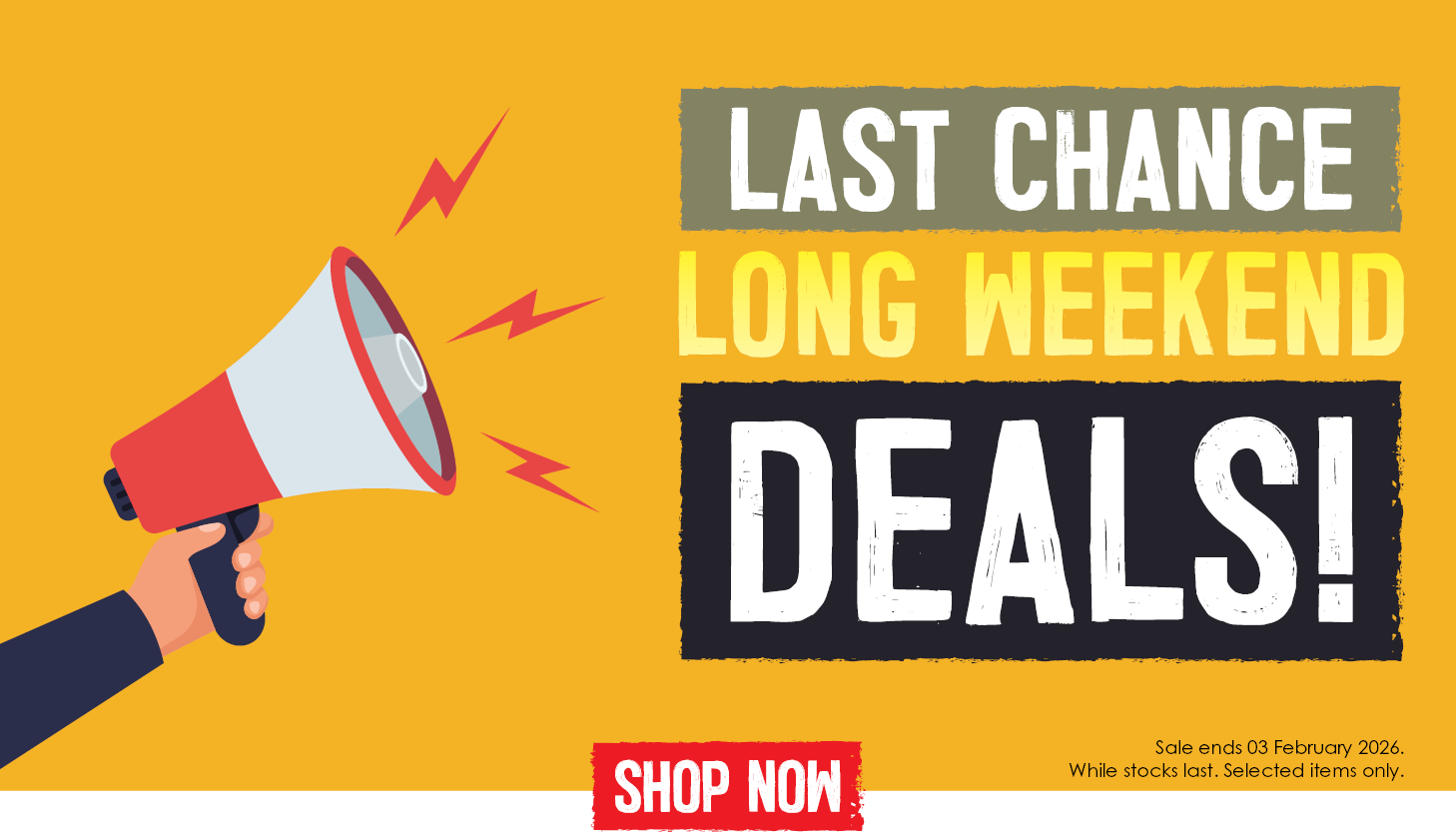 Last Chance Long Weekend Deals | Up To 50% Off Selected Furniture | Shop Now